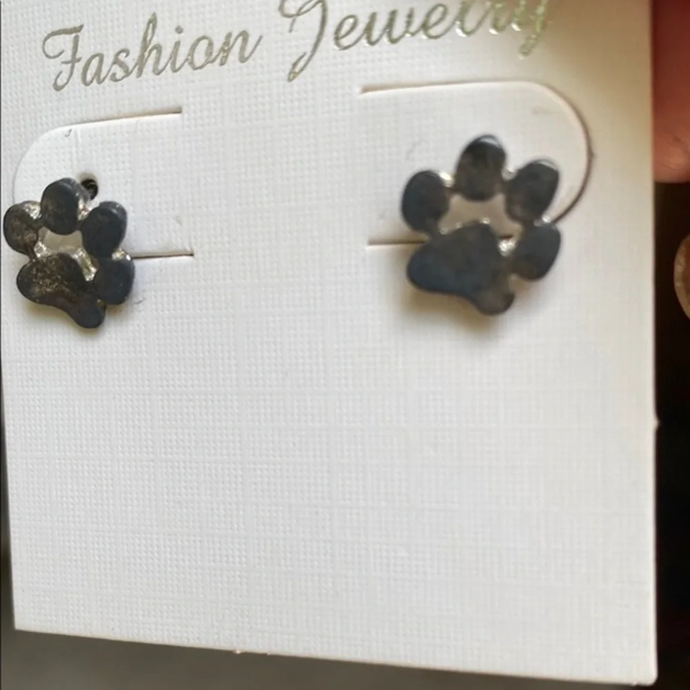 Black Paw Print Earrings